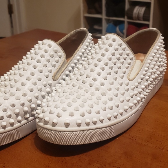 louboutin roller boat white